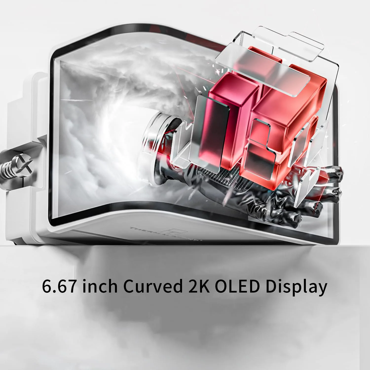 Thermalrlght Wonder Vision 360 UB ARGB White CPU Water Cooler,CPU Water Cooling System,6.67inch Curved Screen with 2400x1080 Resolution,for AM4/AM5,LGA1851/1700,7:3 Visual Scale Screen Ratio for 3D