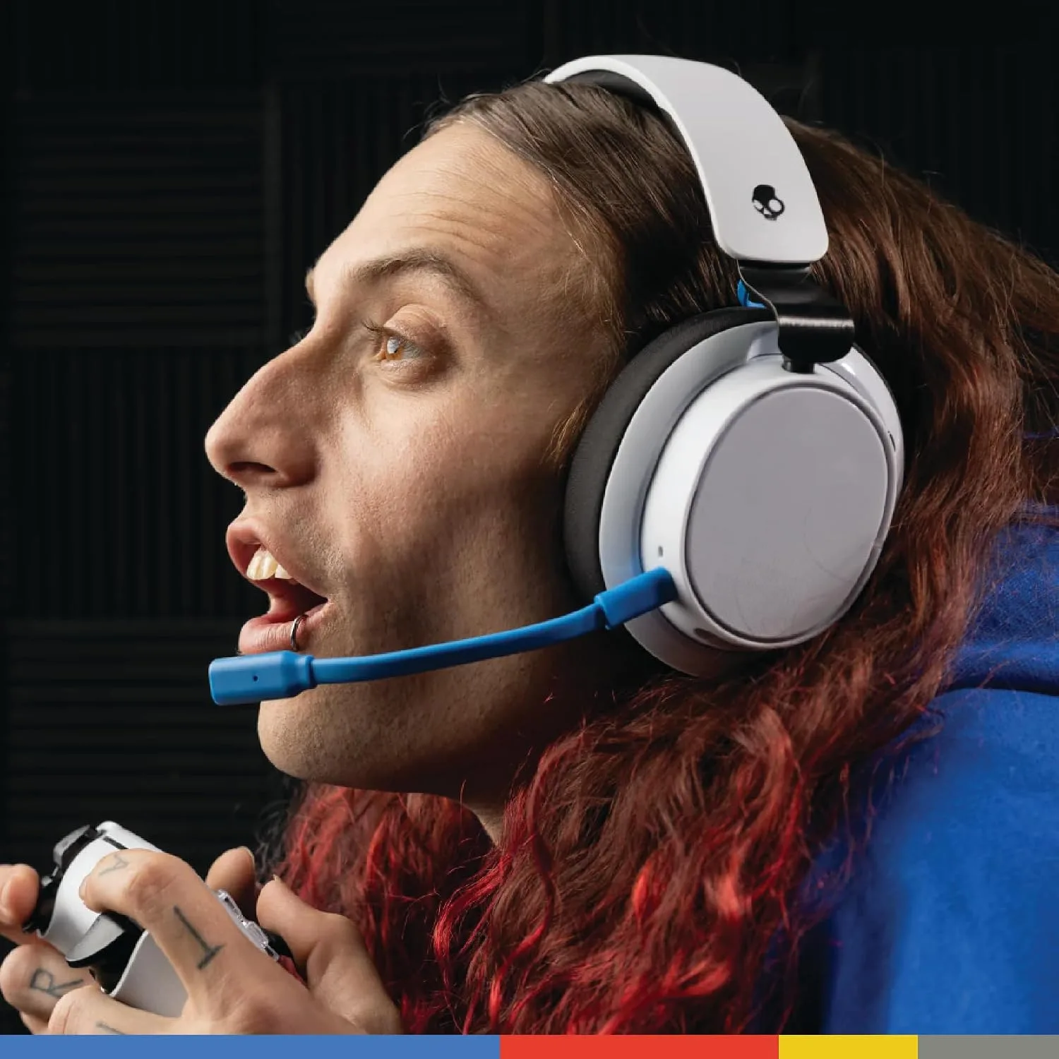 Skullcandy SLYR Pro Wireless Multi-Platform Gaming Headset - White/Blue