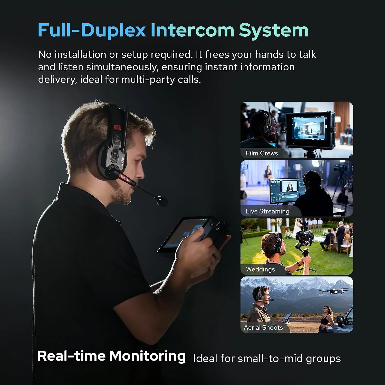 GODOX Skytalk Air 5S 2.4G Full-Duplex Wireless Intercom System(5 User)