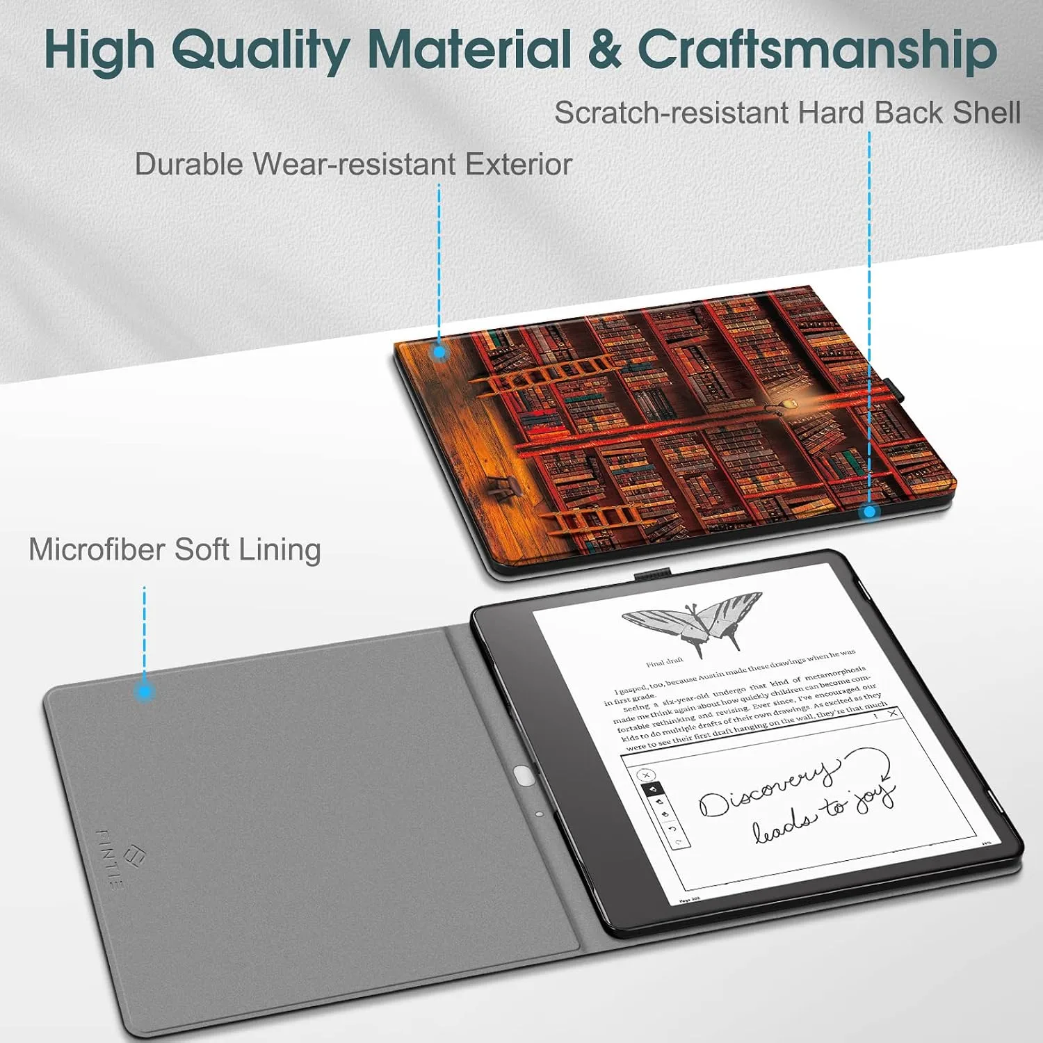 Fintie Slimshell Case for 10.2" Kindle Scribe 2024/2022, Library