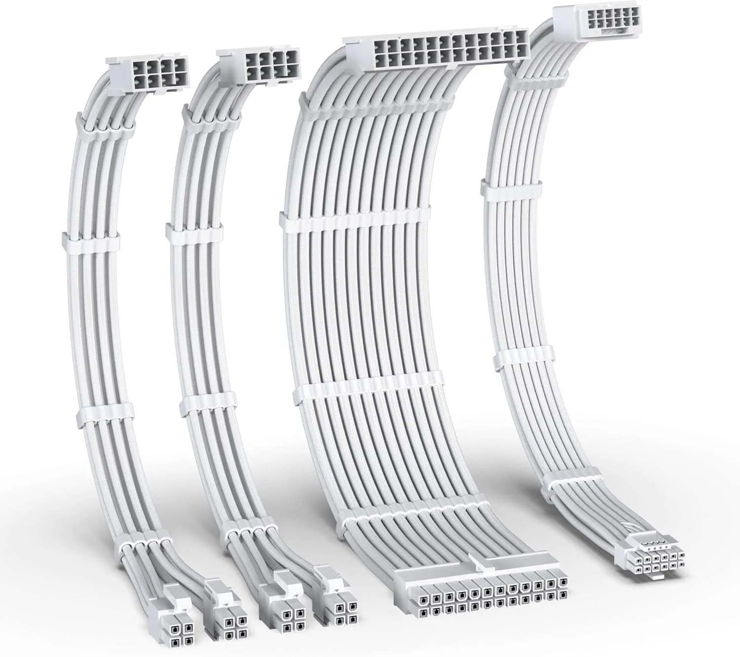EZDIY-FAB 12VHPWR PSU Extension Kit, 1x24-Pin/2xEPS/1x12+4 Pin, All White