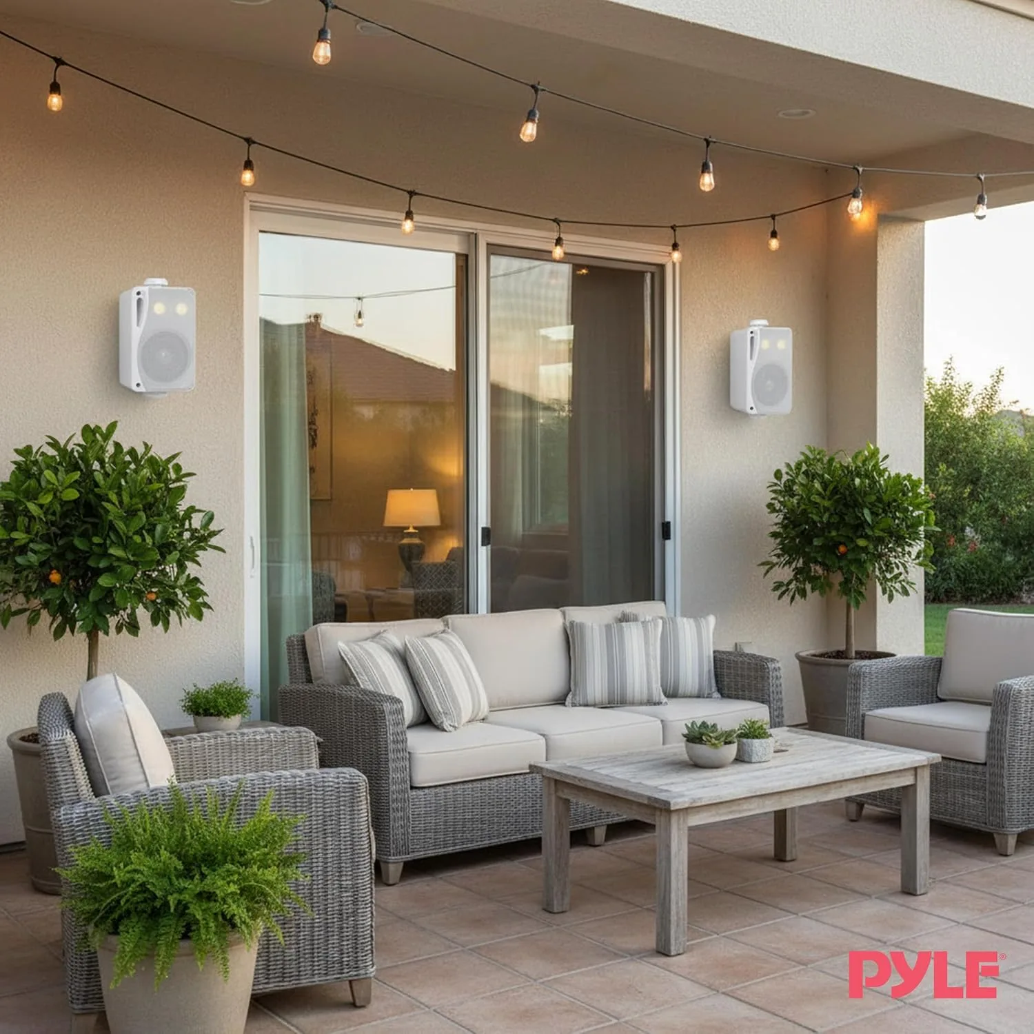 Pyle 3-Way Indoor & Outdoor Box Speaker System - 3.5" 200 Watt Compact Wall Mount Speakers for Home, Patio, Deck, Garage, Poolside, or Studio Use - Dual Speaker Set - PLMR24 (White)