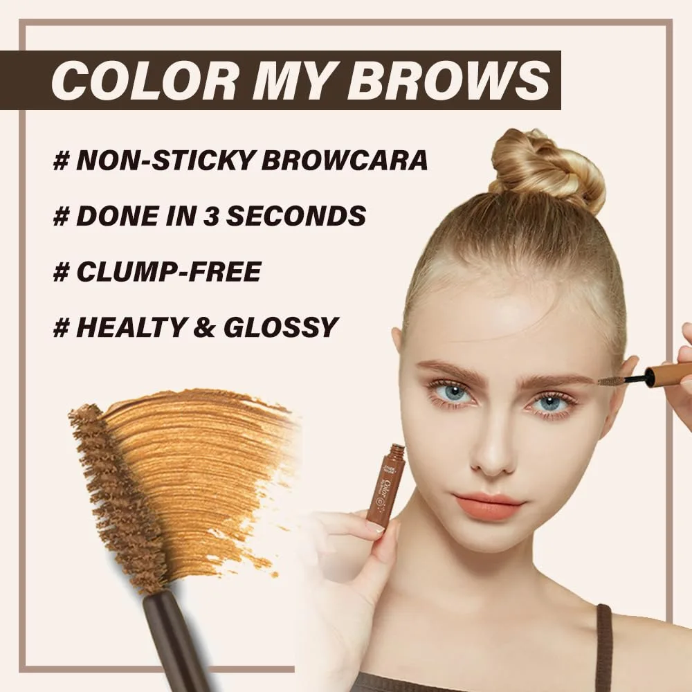 ETUDE Color My Brows Big Size Brow Mascara, Rich Brown, Eyebrow Tint