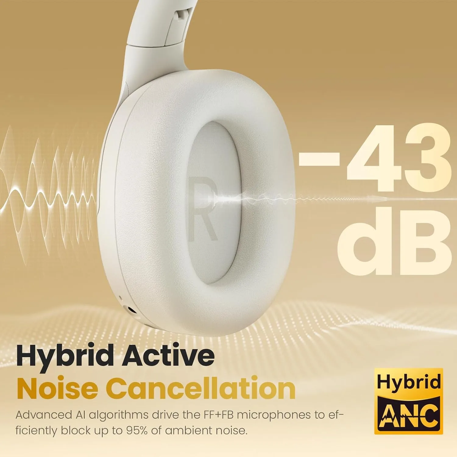 HAYLOU S30 Pro ANC Wireless Headphones, Bluetooth 5.4, 80H Headset Black