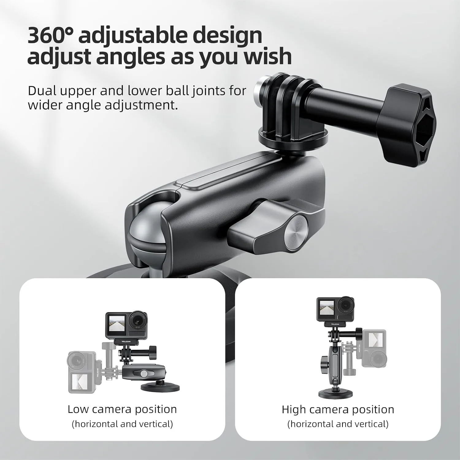 TELESIN 360 Magnetic Mount Magnet Metal Mounts for Go Pro Insta360 X4/X5 Accessory, Quick Release Car Holder Attachment for GoPro Max Hero 13 12 DJI Action 6 5 Pro OSMO 360 Nano Pocket 3 Accessories