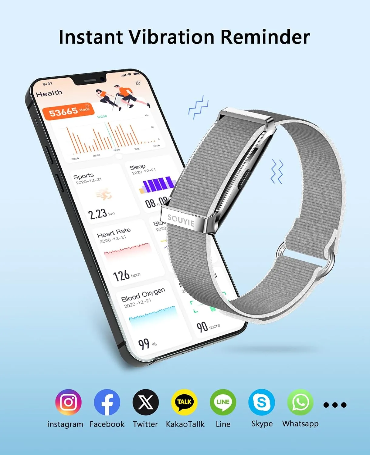 SOUYIE Smart Bracelet for Men Women, 24/7 Health Activity Fitness Trackers