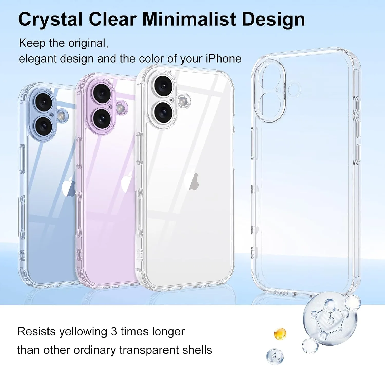 YINLAI for iPhone 17 Case 6.3", Upgraded Anti-Yellowing, Crystal Clear