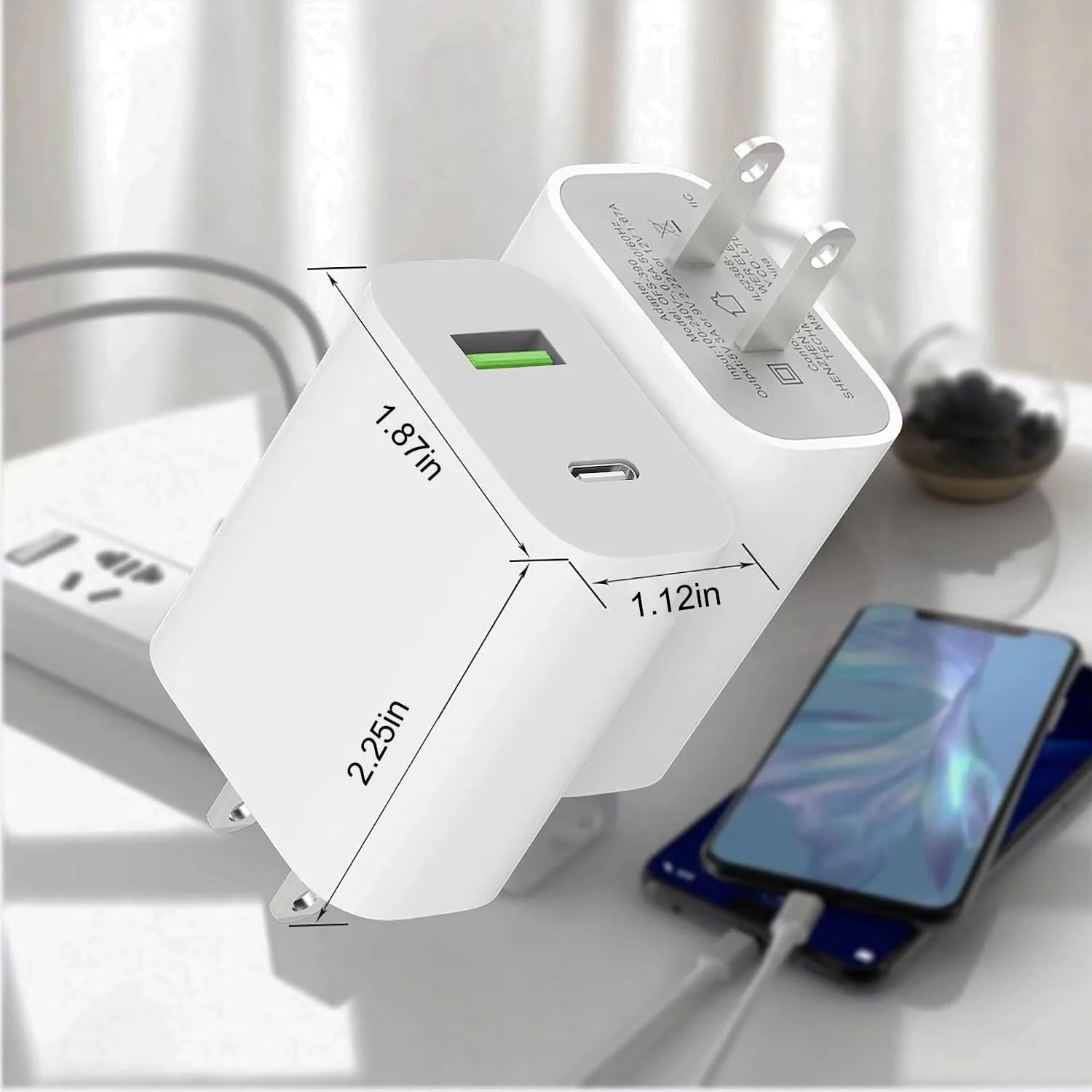 2 Pack USB C Charger Block, Dual Port Type C Wall Charger Charging Power Adapter Cube for iPhone 14/14 Pro/14 Pro Max/14 Plus/13/12/11, XS/XR/X, iPad, Samsung, More