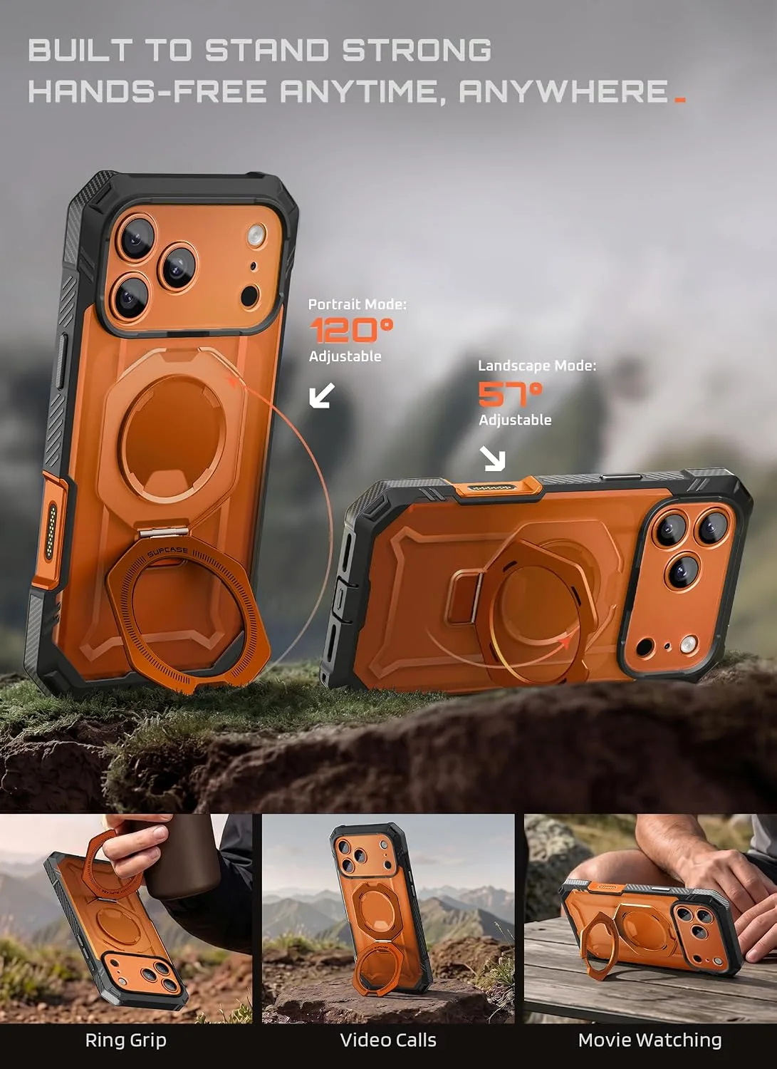 SUPCASE for iPhone 18 Pro Case/iPhone 17 Pro Case, Glass Protector, Coral