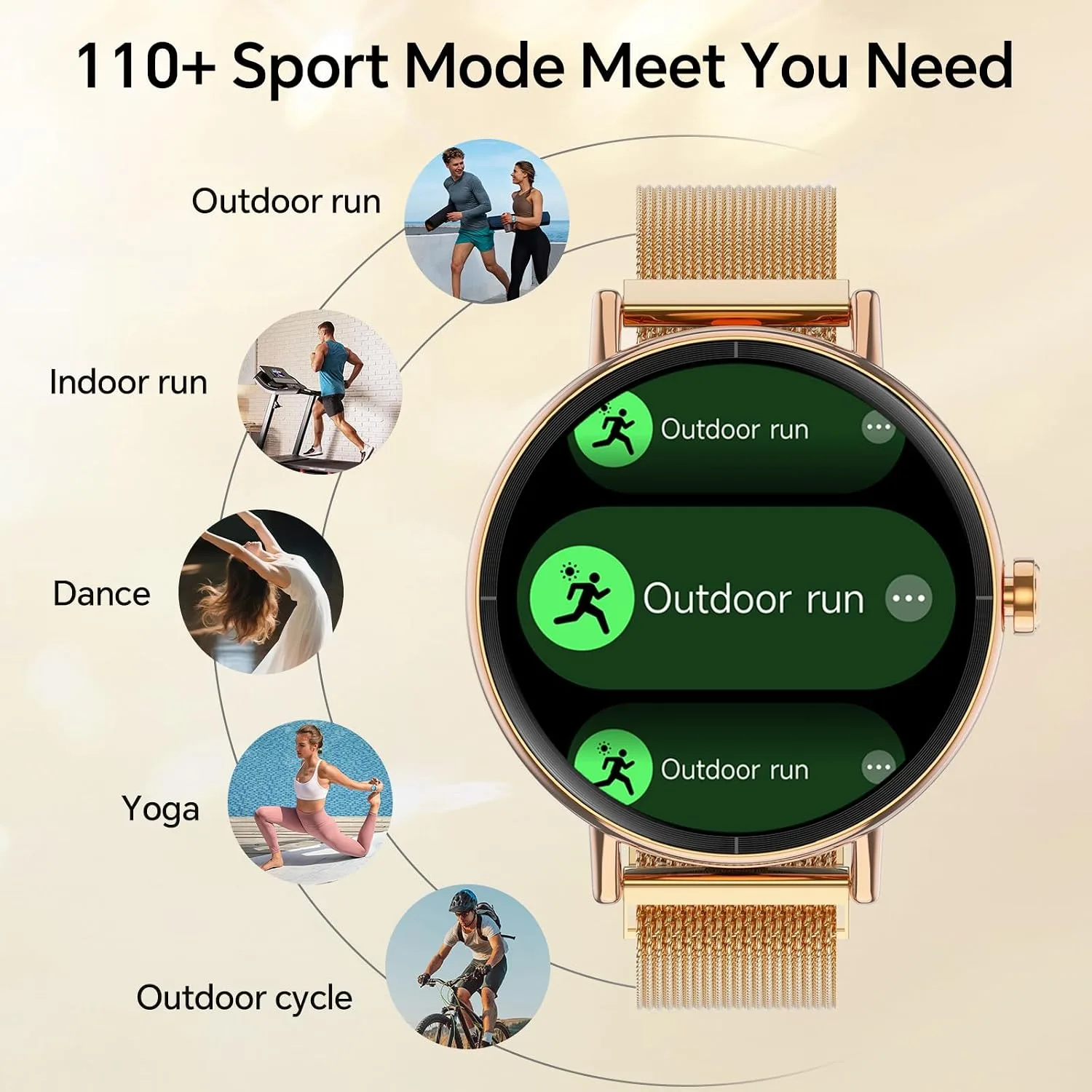 Yoever Smart Watch for Men Women,1.57" Touchscreen,Round Fitness Trackers