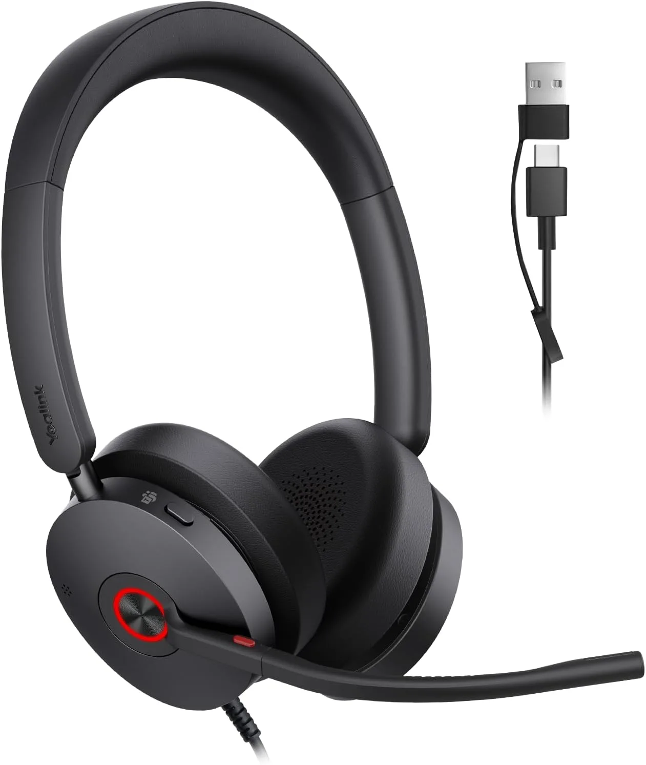 Yealink UH48 ANC Wired USB-C/A Headset,6 AI Noise-Canceling Microphones