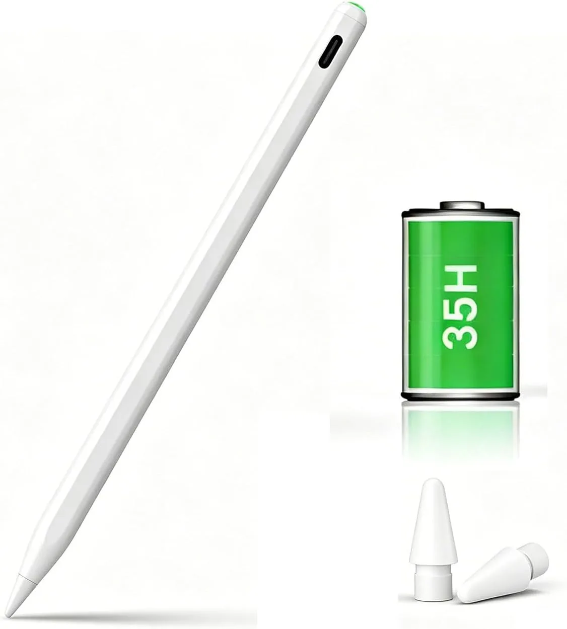 Stylus Pen for iPad 2026-2018, 35H Long Battery, Palm Rejection, Magnetic