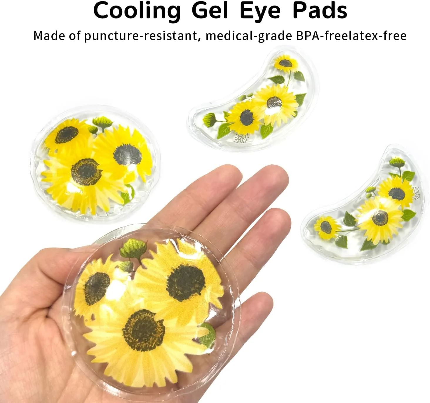 4PCS Gel Eye Ice Pack Set Reusable, Cold and Hot Compress for Eyes