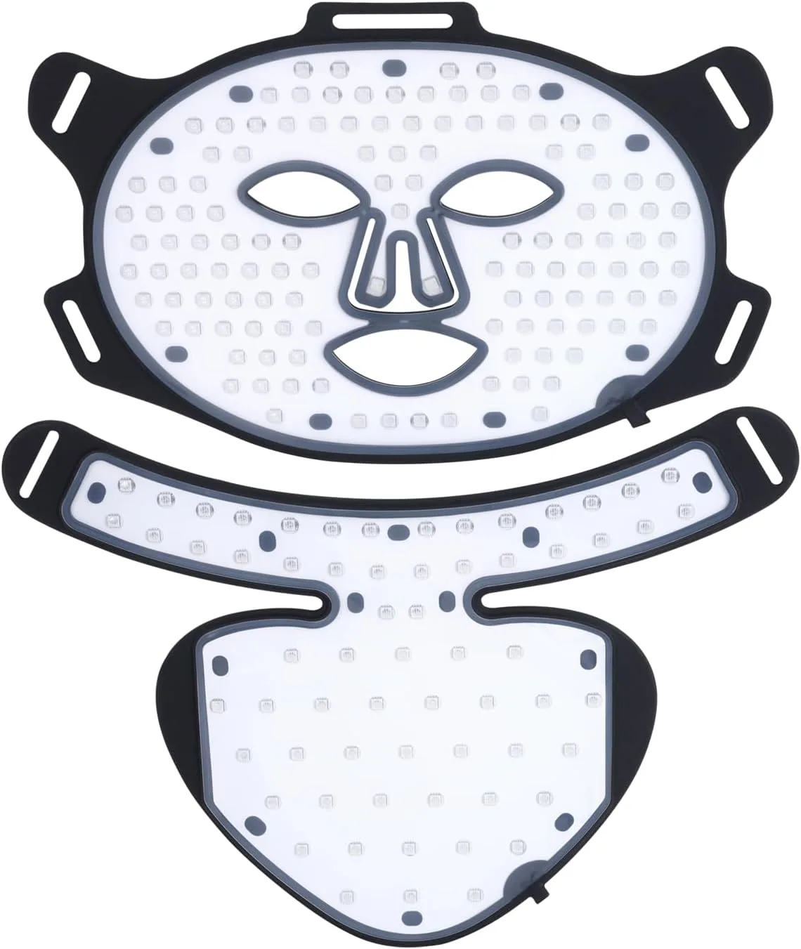 Hooga Red Light Therapy Mask – LED Face & Neck Light Therapy Mask Set, 630nm 660nm Red & 850nm Near Infrared, Tri Chip LEDs, Rechargeable, Adjustable Comfortable Fit