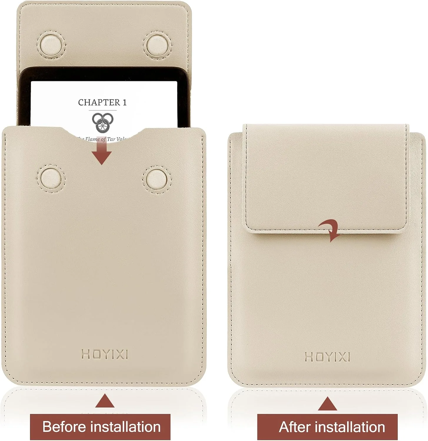 HoYiXi Universal Sleeve Case for 6.8",7" Paperwhite/Colorsoft/Signature Edition 2025 & 2021 Compatible 6.8" Kobo Clara HD/Pocketbook/Tolino Protective Case for 6.8'' 7'' ebook Reader,Beige