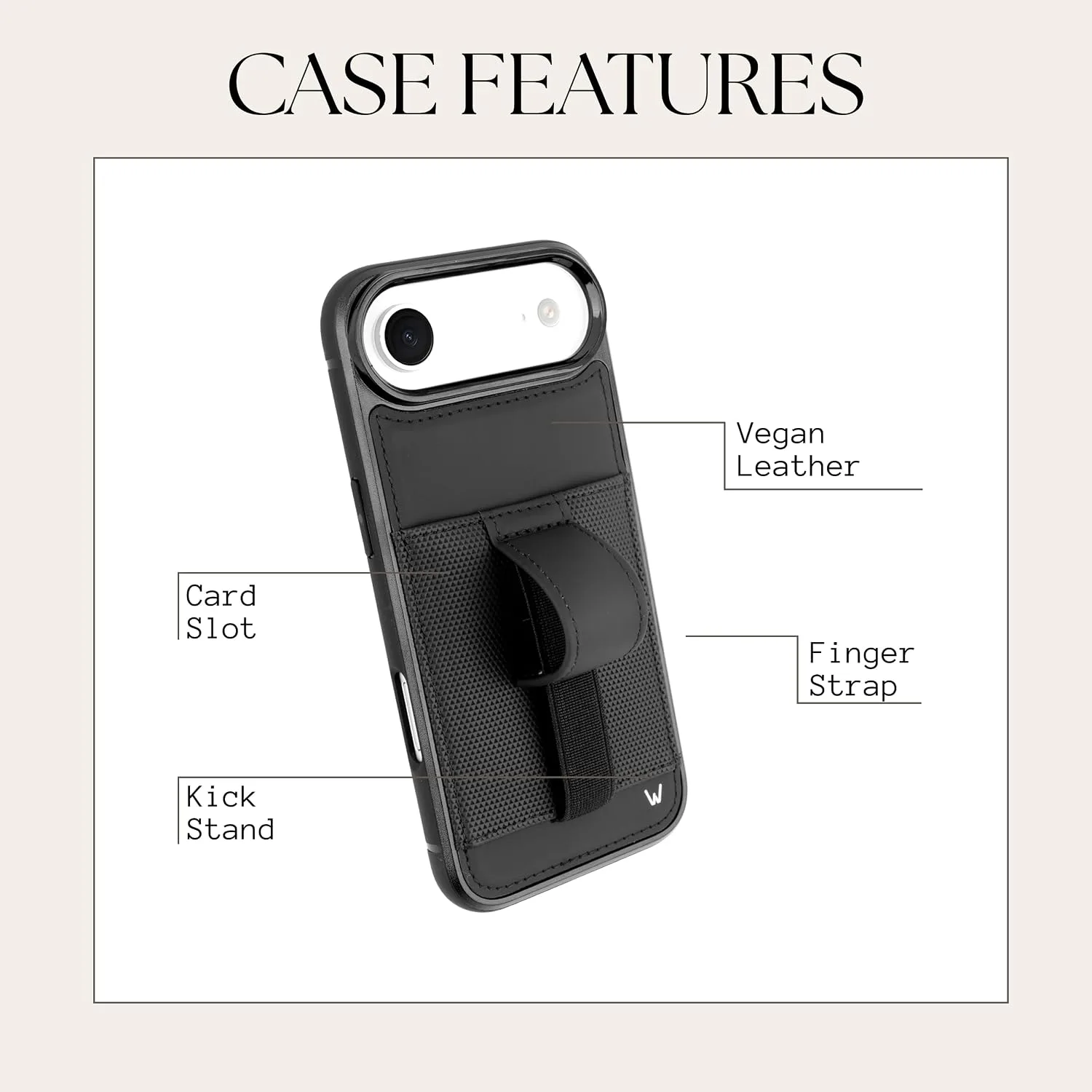 Walli Cases Wallet Phone Case for iPhone 17 Air, Card Holder Kickstand