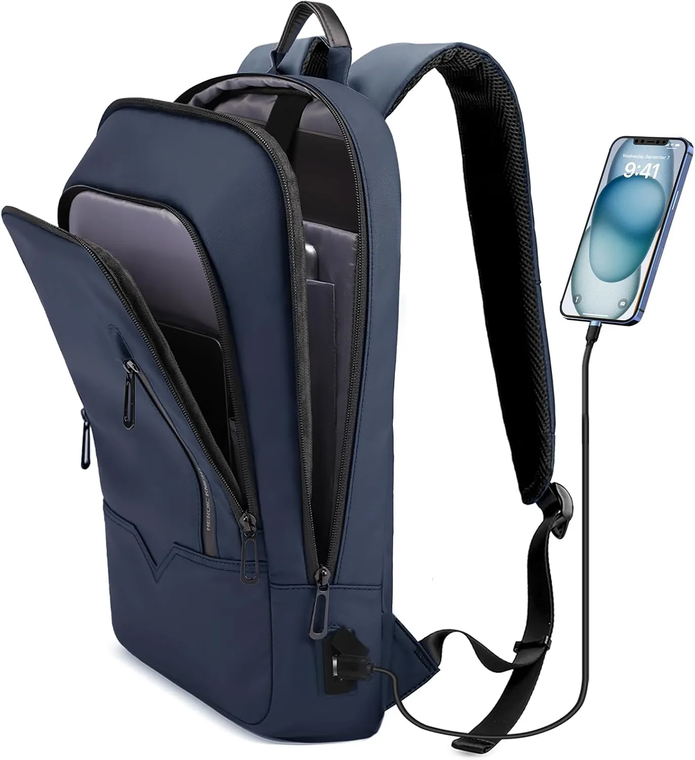 hk Backpack for Men, Business Slim Computer Bag for 17.3 Inch Laptop