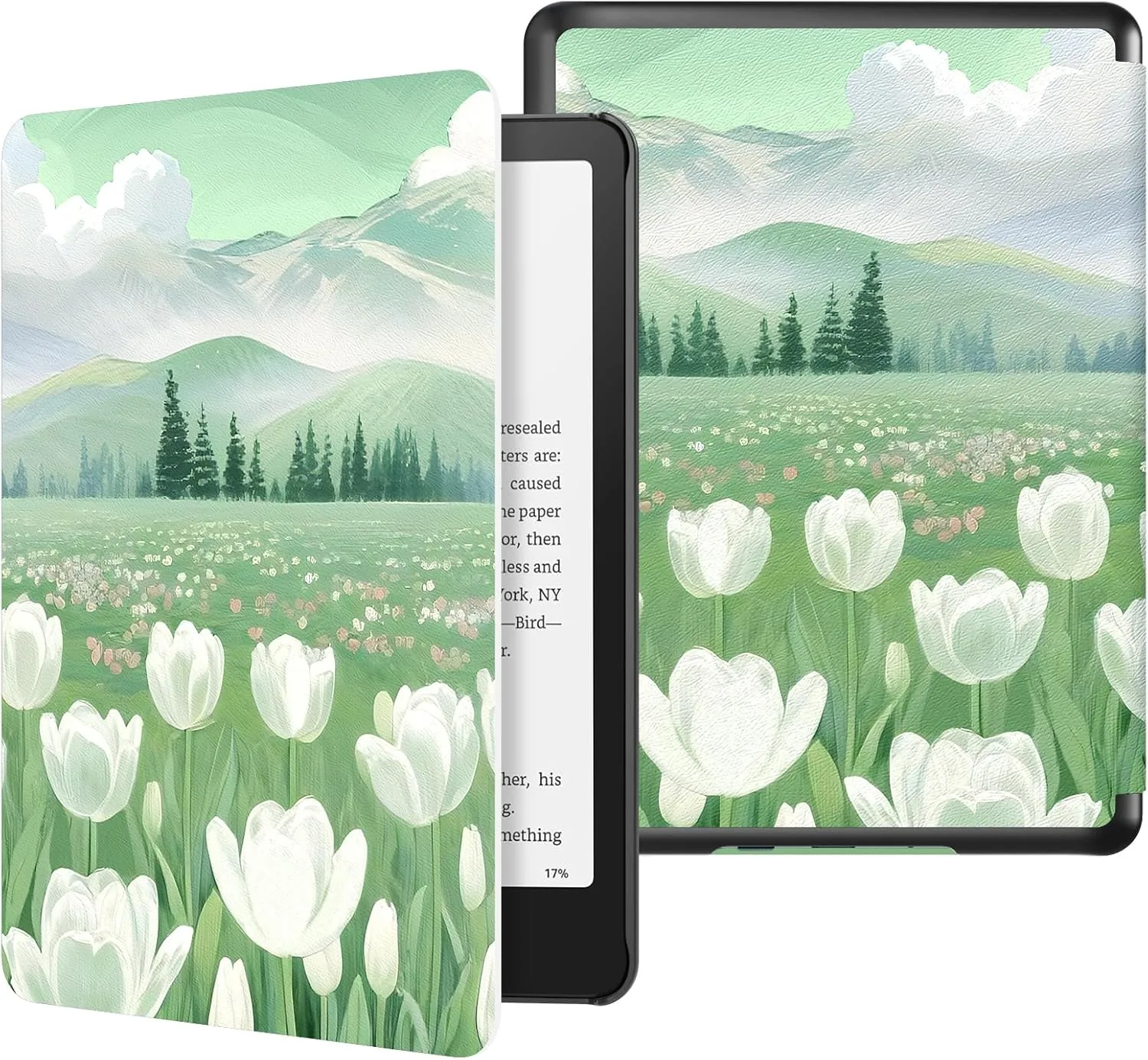 MoKo Case for 7" eBook Reader 2024/2025/2026, Lush Tulips