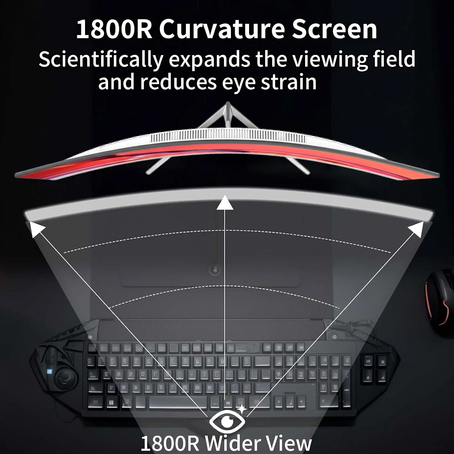 ZZA 27 Inch Curved Gaming Monitor 300Hz White Computer Monitor FHD 1080p