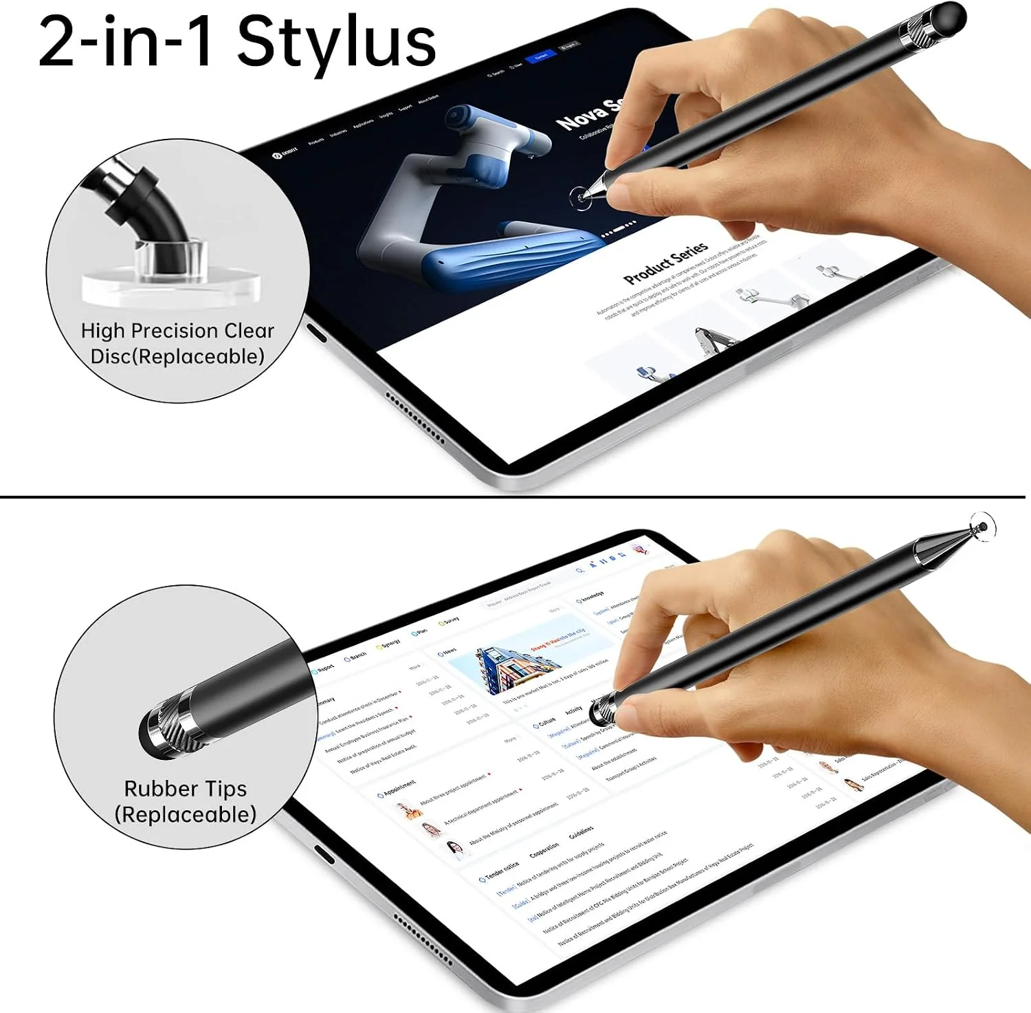 Bopomofo Stylus(5 Pcs),2-in-1 Stylus Pen for Touchscreen,Capacitive Stylus