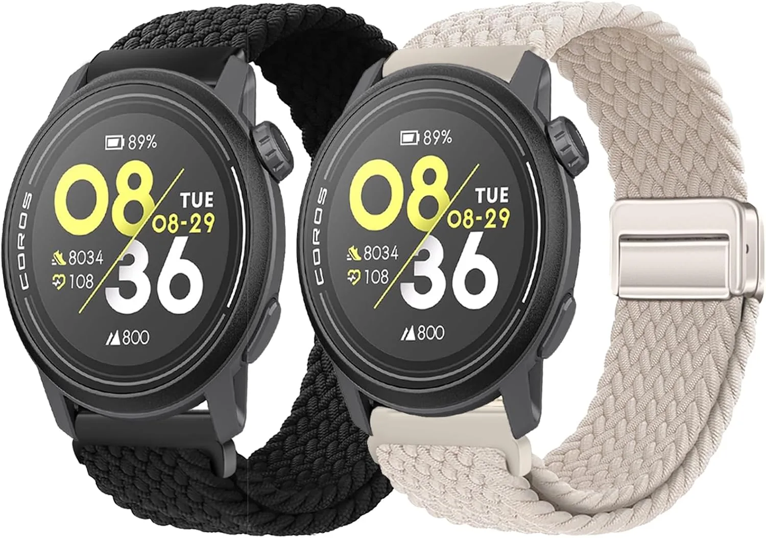 2 Pack Nylon Magnetic Band for COROS PACE 4/3/APEX 2 PRO/APEX PRO/APEX46mm