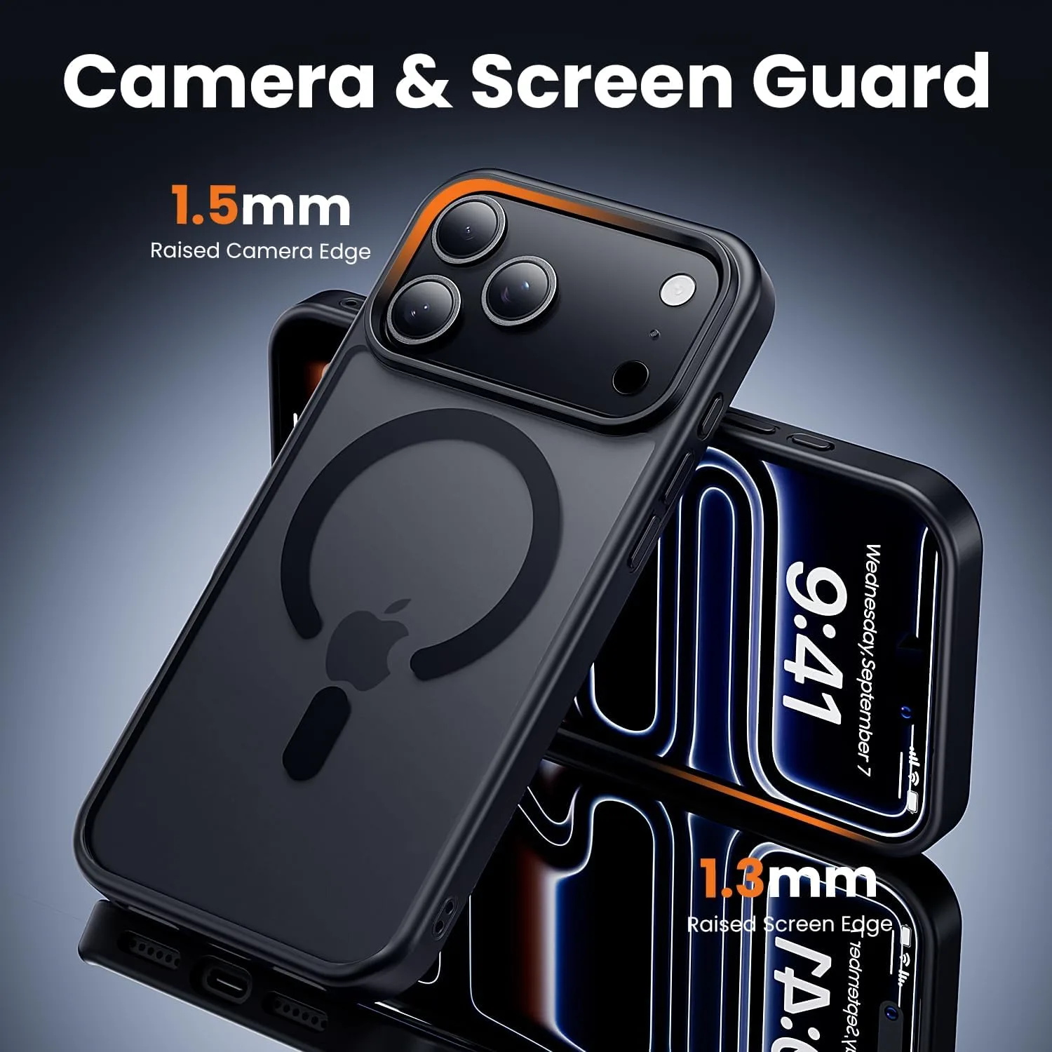 toushion 3 in 1 for iPhone 17 Pro Case Matte Black