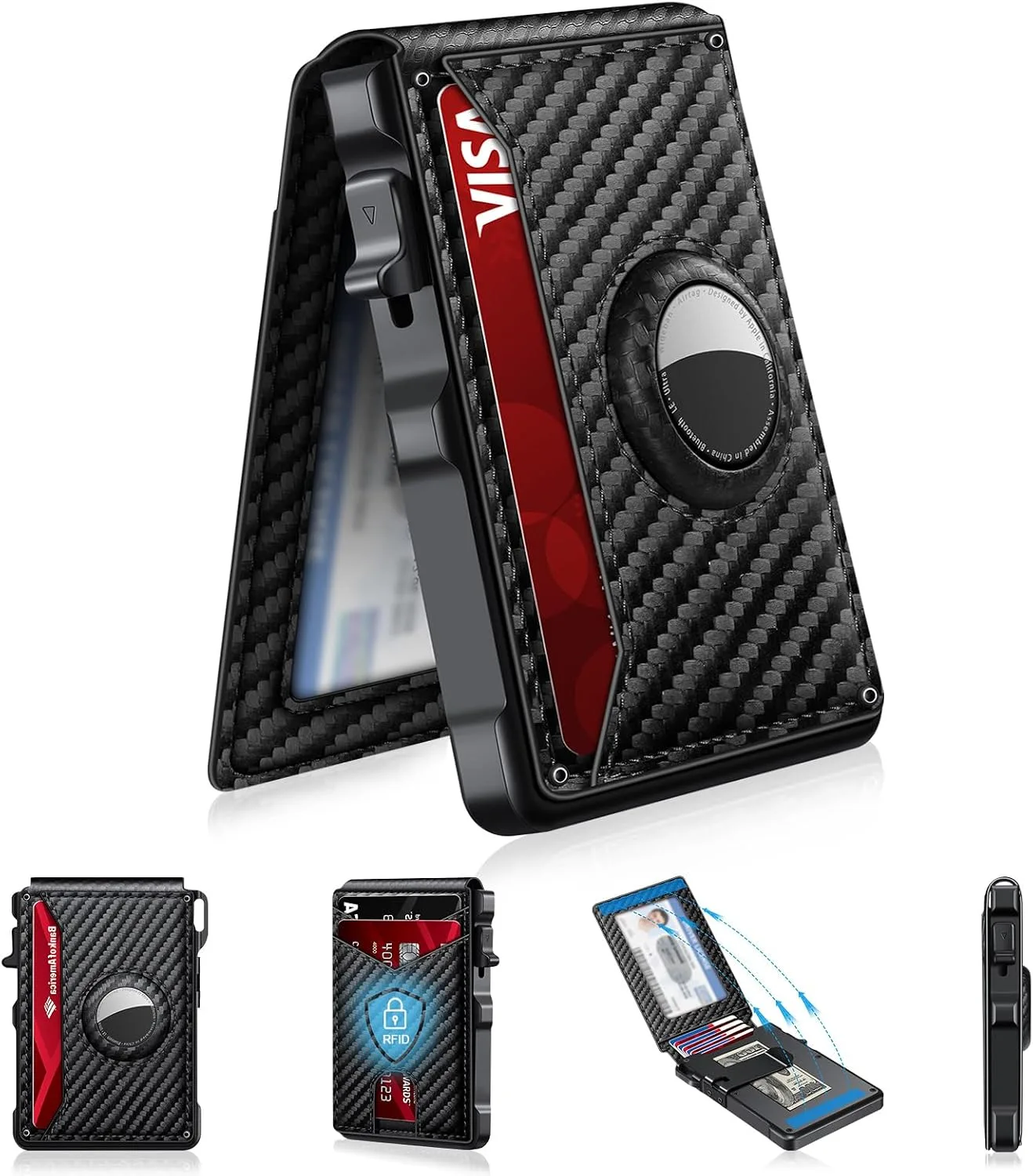 Billetera para Hombre Kikves con Porta AirTag y Bloqueo RFID