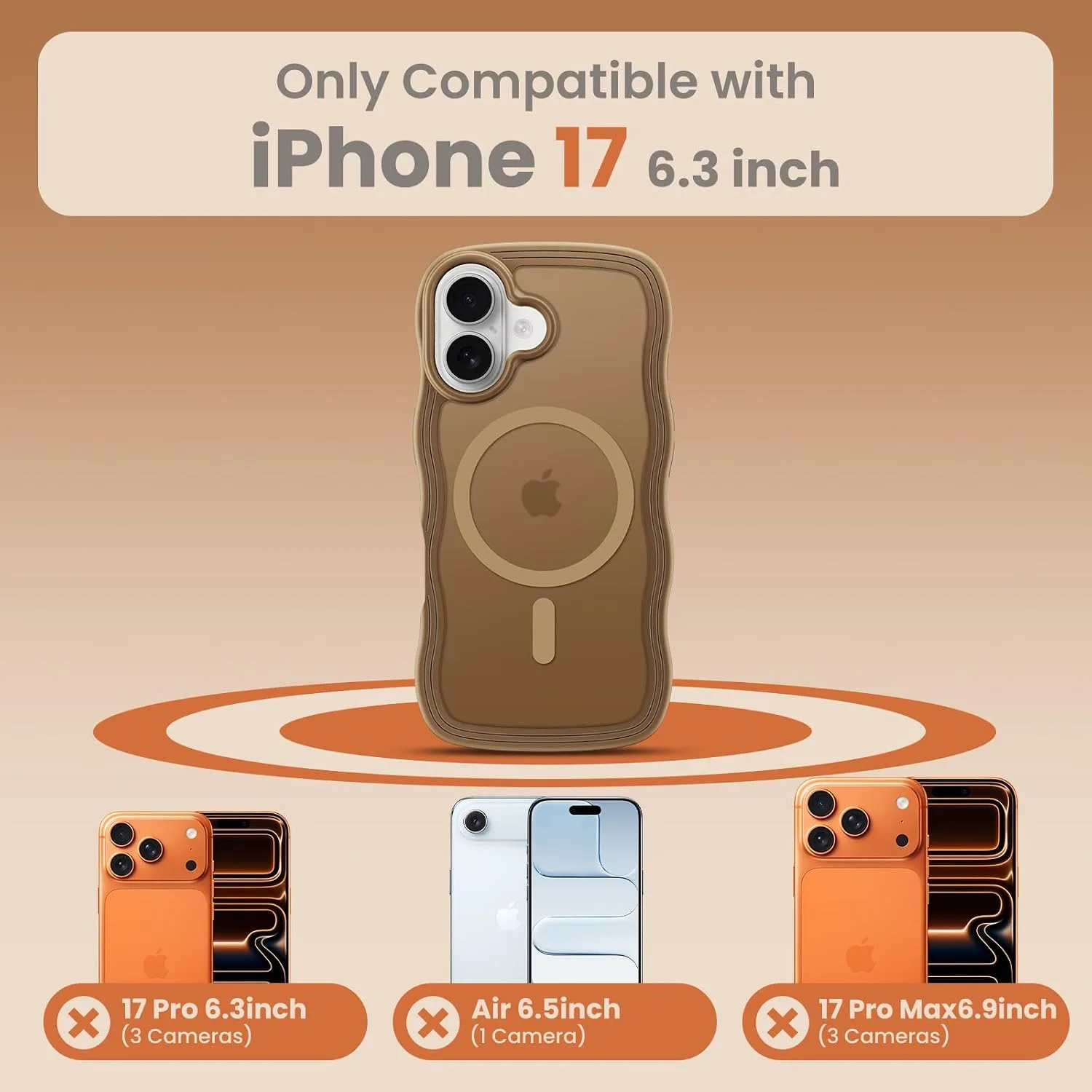 toushion for iPhone 17 Case Cute Brown Wave Edge