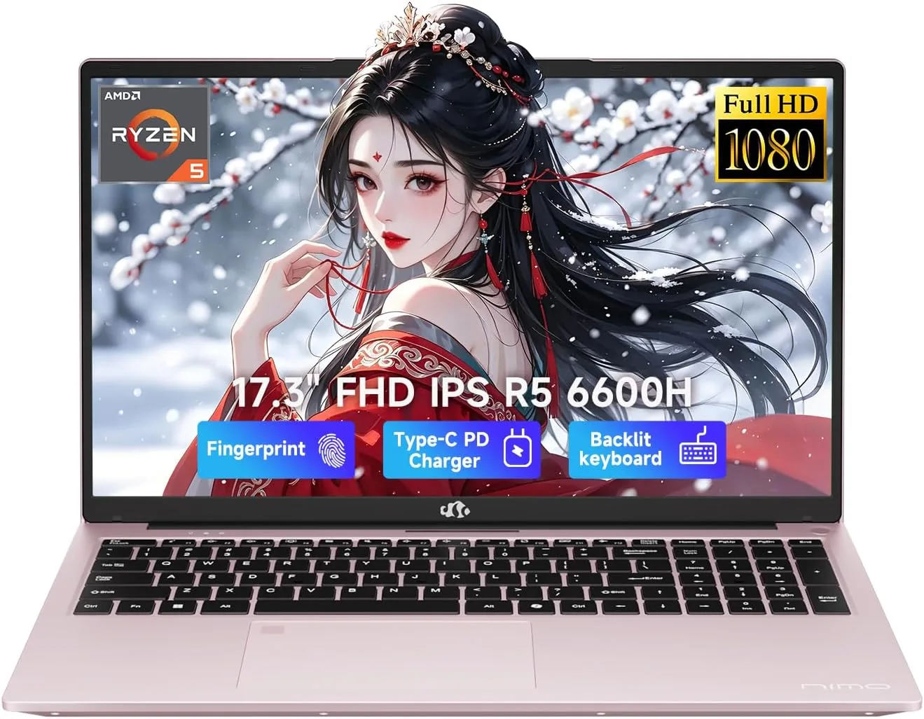 NIMO 17.3" FHD AI Creator Laptop, 6-Core AMD Ryzen 5 32GB 5600MHz 1TB SSD