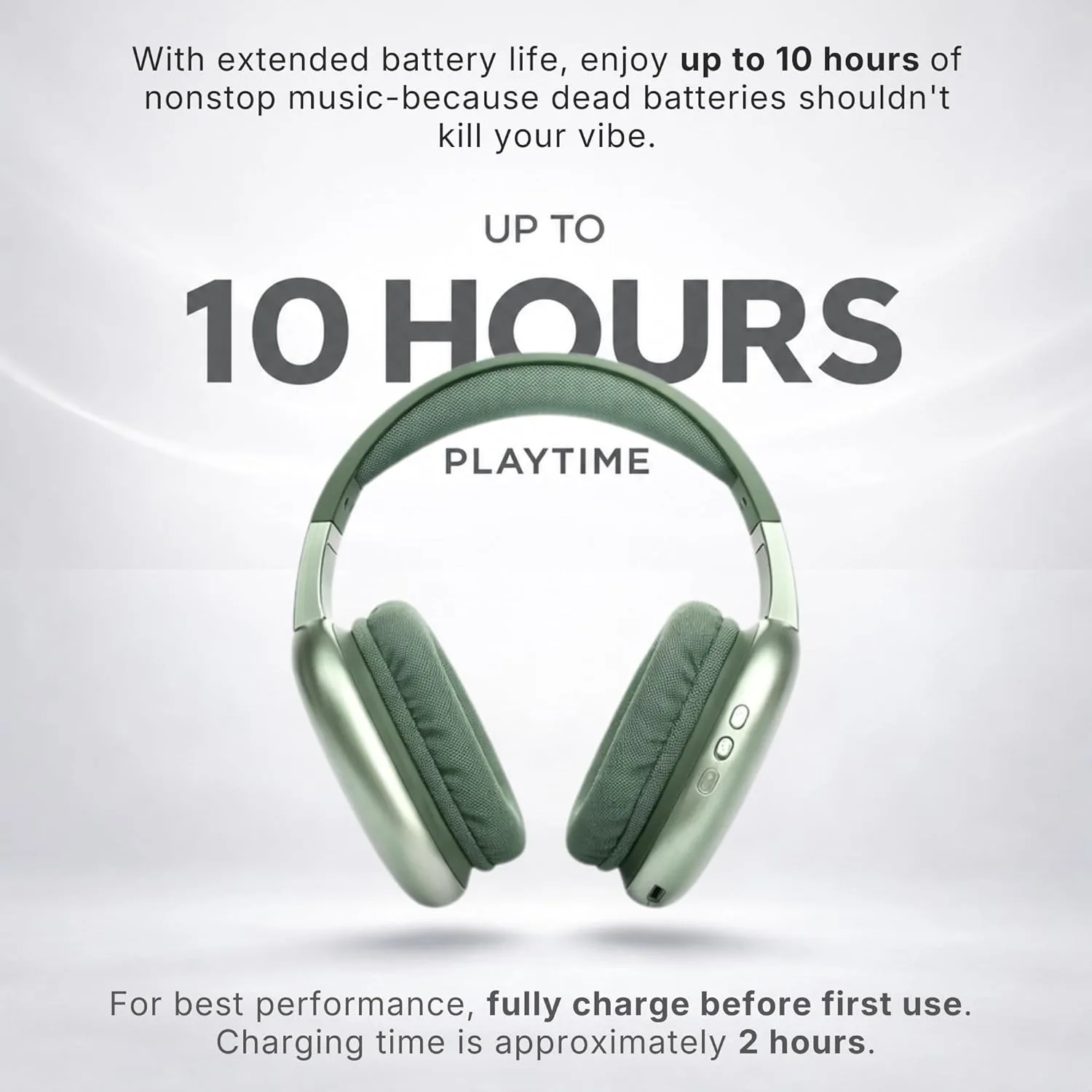 iJoy Ultra Wireless Over-Ear Bluetooth Headphones with Mic, 10H Playtime, Bluetooth Headset with Backup Wire & SD Slot, Wireless Headphones for Work, School & Gym (Green)