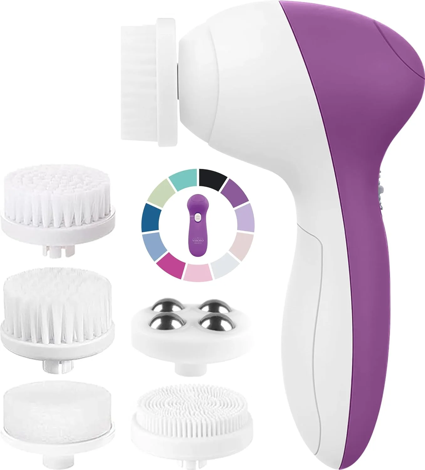 VISOFO Facial Cleansing Brush, Face Scrubber, Exfoliating, Amethyst