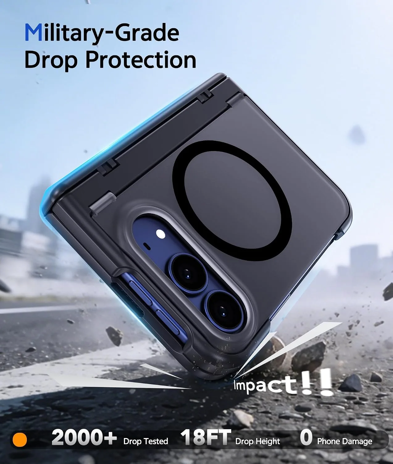 for iPhone Duo Case with Built-in Tempered Glass Screen Protector