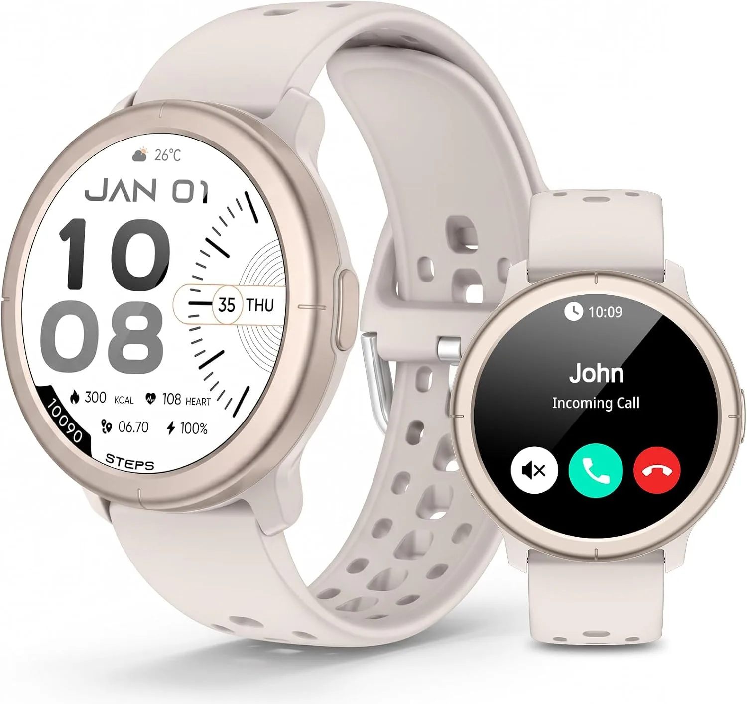 Smart Watch for Men Women, 1.32" AMOLED, Bluetooth Calls, Fitness Tracker