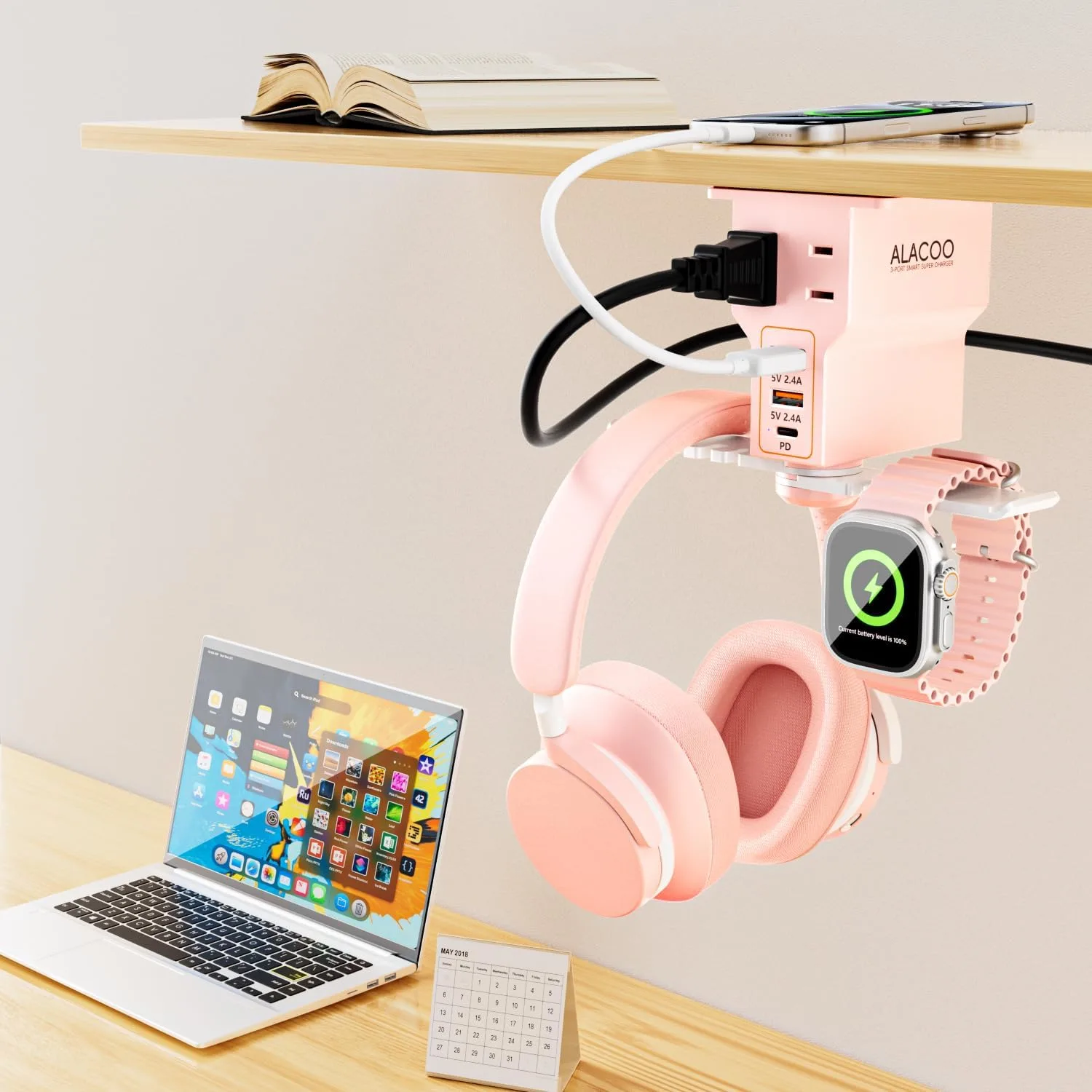 Multi-Function Desk Headphone Hanger Hook Gaming Office