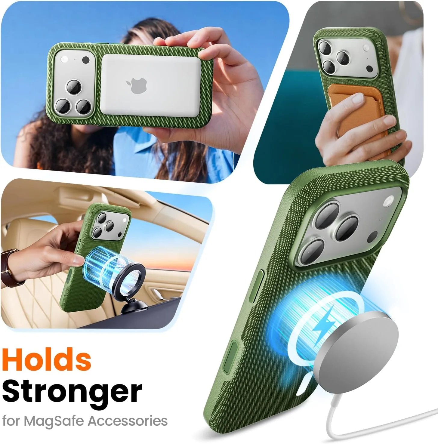 Mkeke for iPhone 18 Pro Case Techwoven Green