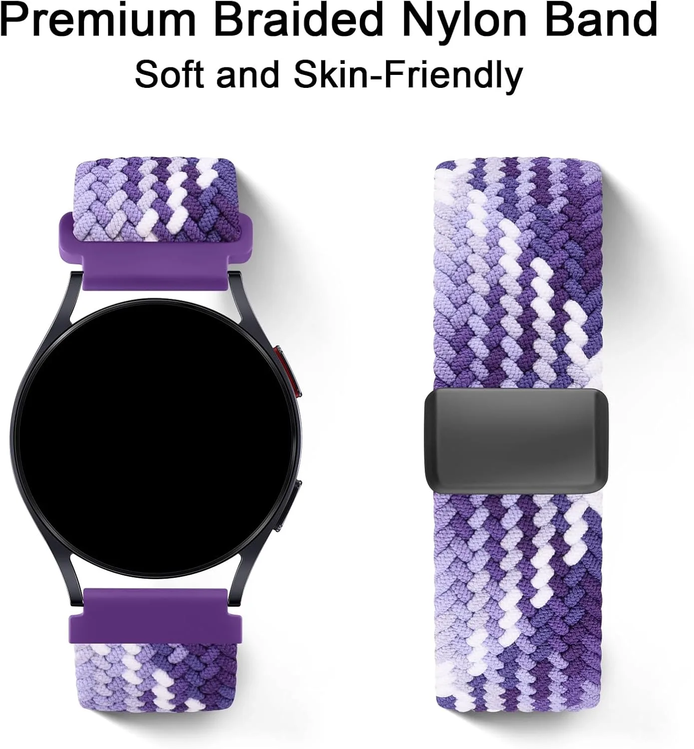 Amzpas Magnetic Braided Strap for COROS PACE 4 / PACE 3 / Pro/APEX 2 Pro/APEX Pro/APEX 46mm, 22mm Soft Nylon Sport WristBand Compatible with ACoros Pace 4/3 Watch Women Men
