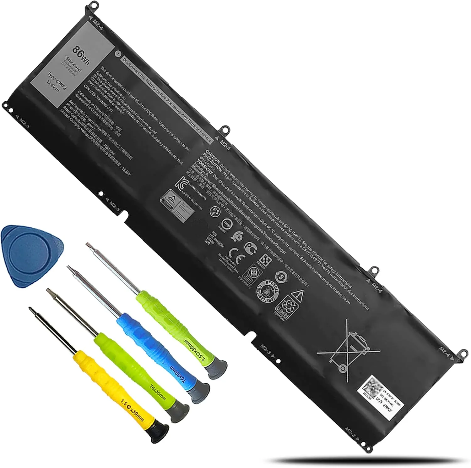 86Wh 69KF2 Laptop Battery for Dell XPS 15 9500 9510 9520 Series