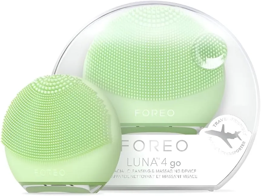 FOREO Luna 4 go Facial Cleansing Brush & Firming Face Massager, Pistachio