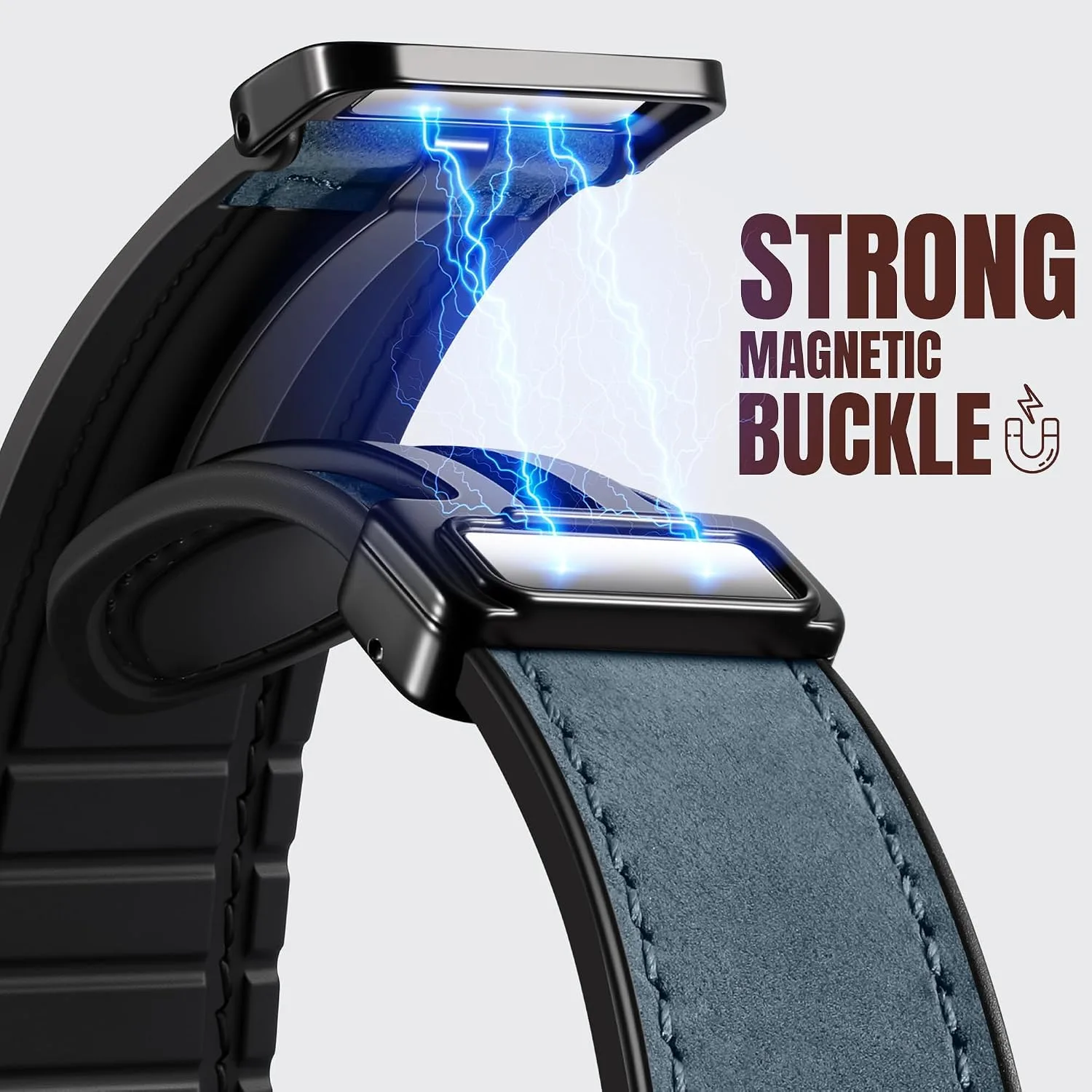 Charlam Magnetic Leather Bands Compatible with Samsung Galaxy Watch 7 Band 6 5 4 FE Active 2 40mm 44mm/Watch 6/4 Classic/Watch 5 Pro/3, 20mm Genuine Leather Straps for Samsung Watch Bands Men Women