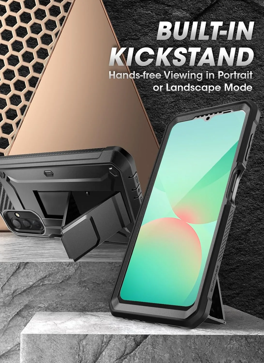 SUPCASE for Samsung Galaxy A26 5G Case with Screen Protector, Black