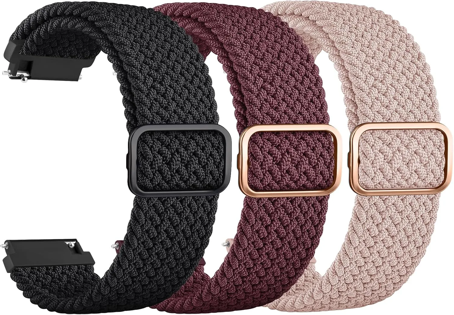 3 Pack Braided Stretchy Bands for IDW13,IDW16,IDW19 Smartwatch Bands, 22mm Elastic Straps for Fitpolo IDW13/Woneligo W13/FITVII HM57, TOOBUR/ENOMIR/MILOUZ/Gydom/Faweio/Amzhero/Tensky IDW19 Smart Watch for Women Men