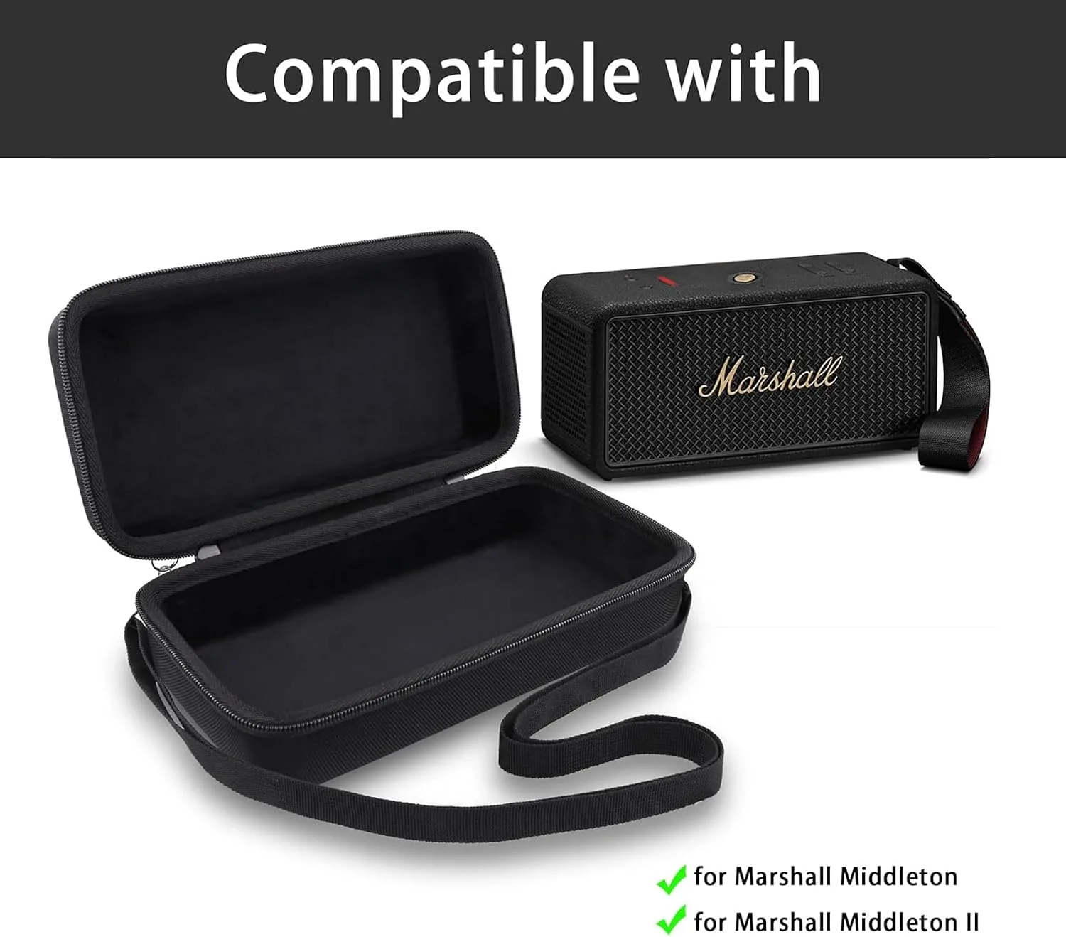 Aenllosi Storage Case for Marshall Middleton/Middleton II Speaker, Black
