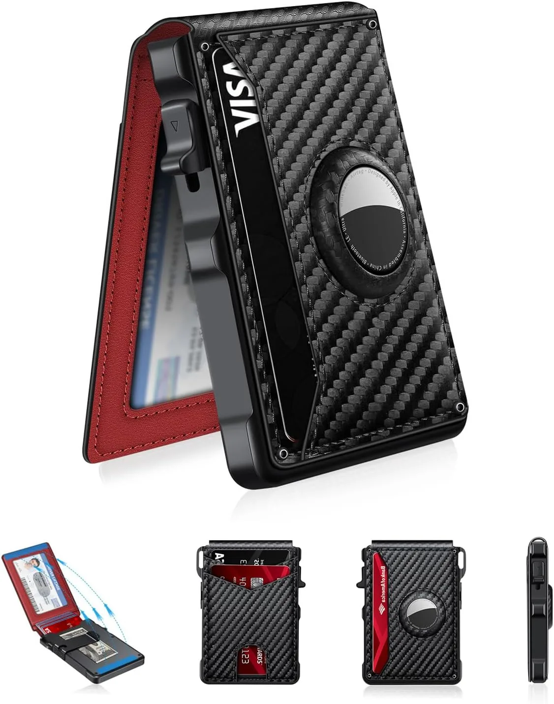 Airtag Wallet for Men Smart Wallet for Air Tag RFID Blocking Minimalist