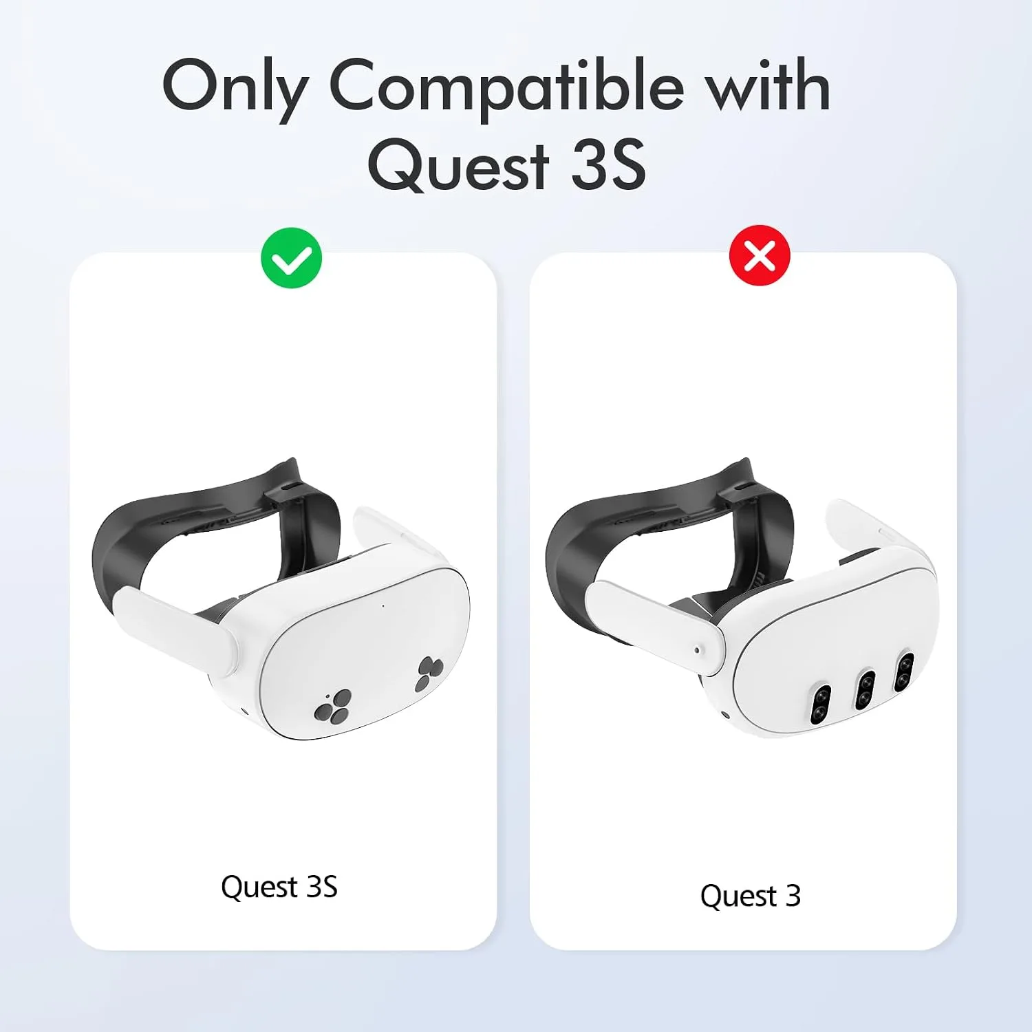 Face Pad for Meta Quest 3S Facial Interface for Oculus Quest 3S Accessories Vr Face Cover Replacement with Sweet-Proof PU Leather Foam Cushion Black