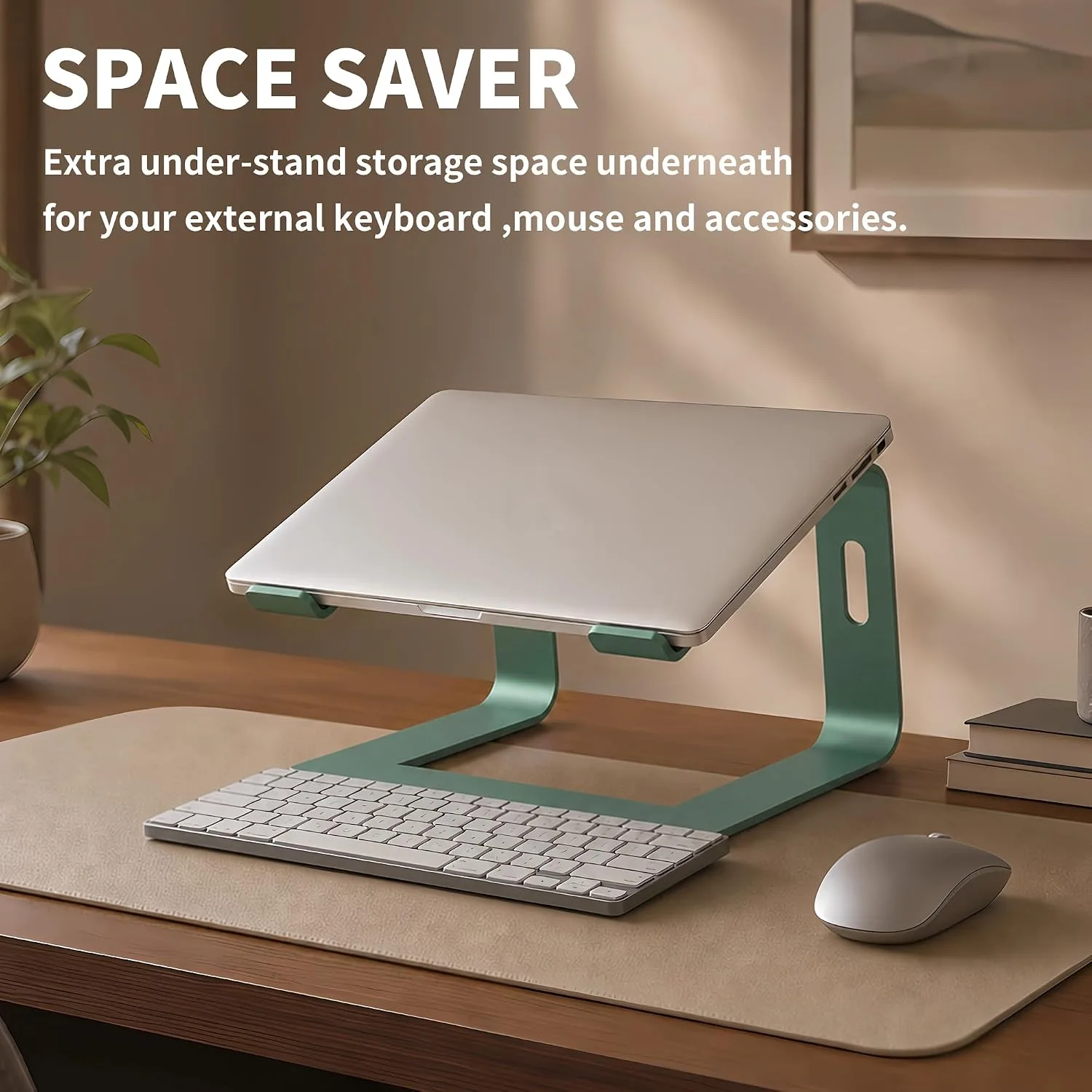 Orionstar Ergonomic Laptop Stand, Aluminum Riser, 10-15.6",Green