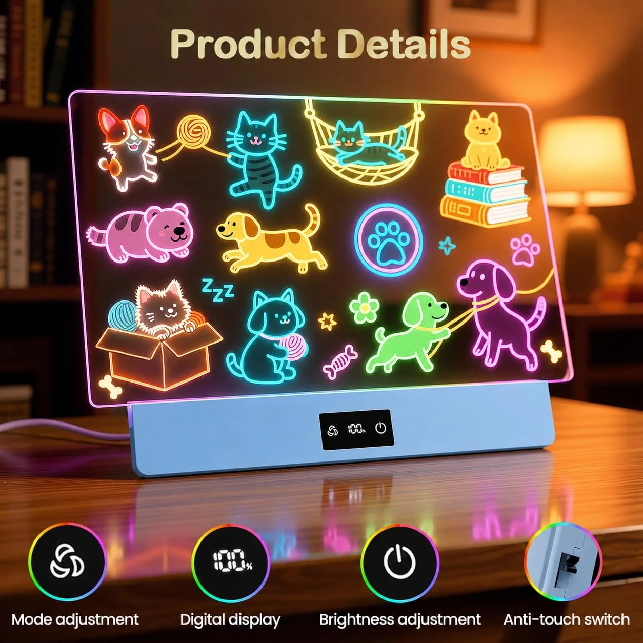 TAEMVV 16" LED Drawing Board for Kids Birthday Gifts for Girls, Blue