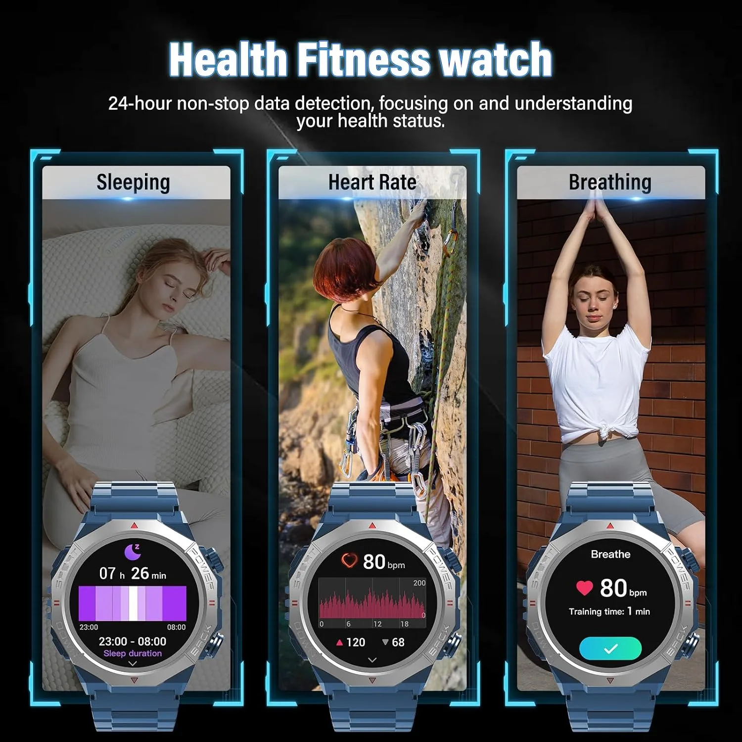 Smart Watch for Men (Answer/Make Calls), Rugged Men's Military Smartwatch, 1.39" HD Fitness Tracker with Heart Rate/Sleep/Step Monitor, 110+ Sport Modes, IP68 Waterproof Activity Tracker Android iOS