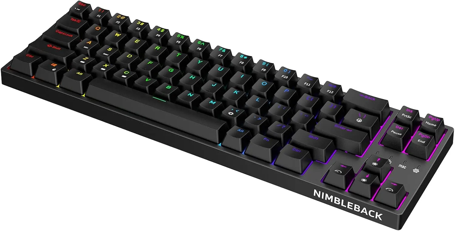 Teclado Gamer Mecánico LTC NB681 Nimbleback 65% Cableado RGB Hot-Swappable Rojo