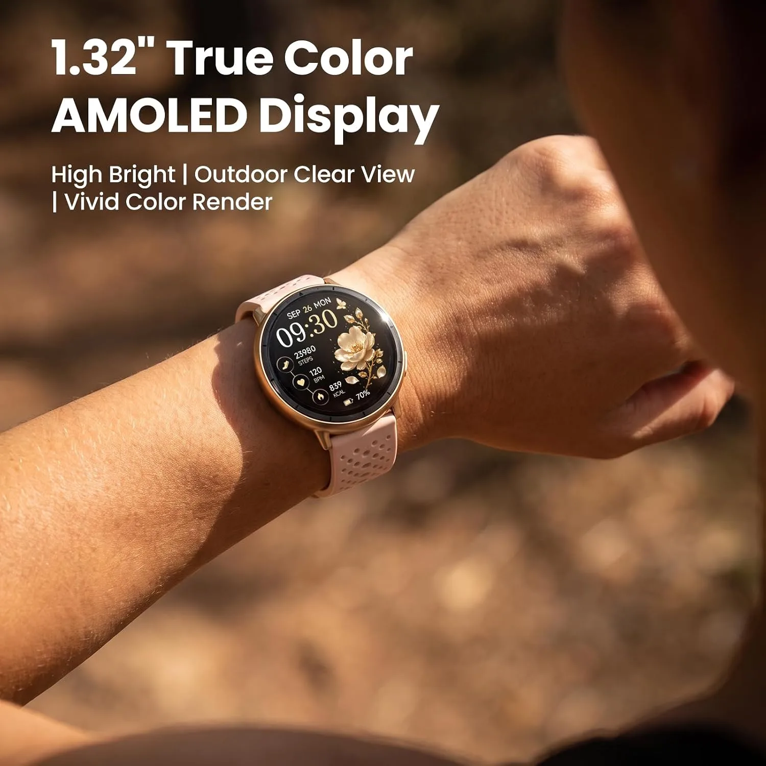 Smart Watch for Women,GPS Built-in,1.3" Ultra-bright AMOLED Display,SOS