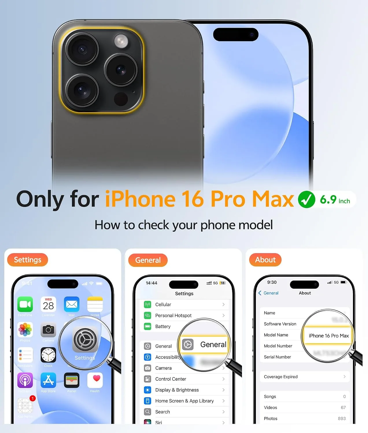 FNTCASE for iPhone 16 Pro Max Case, Fit for Magsafe, Blue